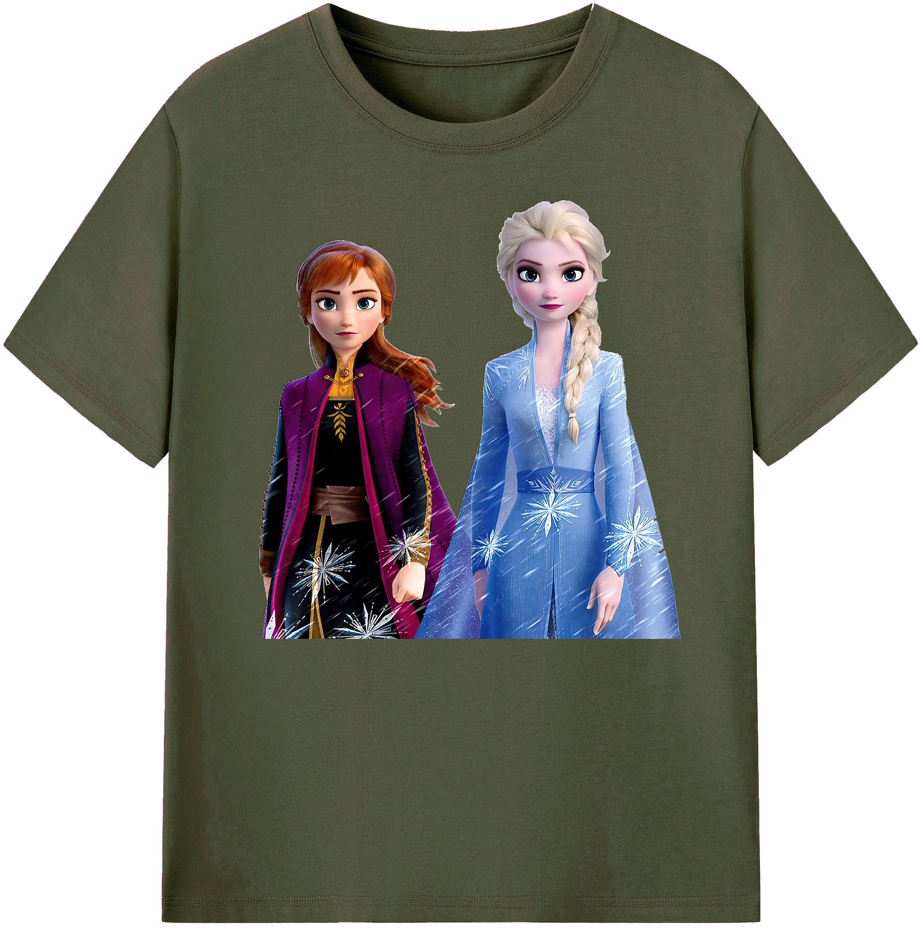 （画像用） アナと雪の女王 アンナ エルサ Frozen Anna Elsa 綿100％ メンズ半袖Tシャツ｜肌触りやわらか＆通気性